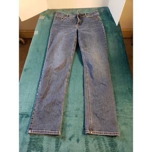 Chicos Jeans Womens Sz 1.5 us sz 10 Blue Straight Ladies Stretch Pants Mid Rise